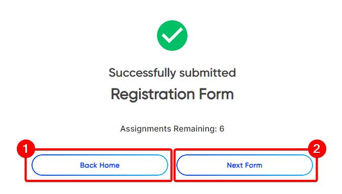 Droplet prompt at end of registration form
